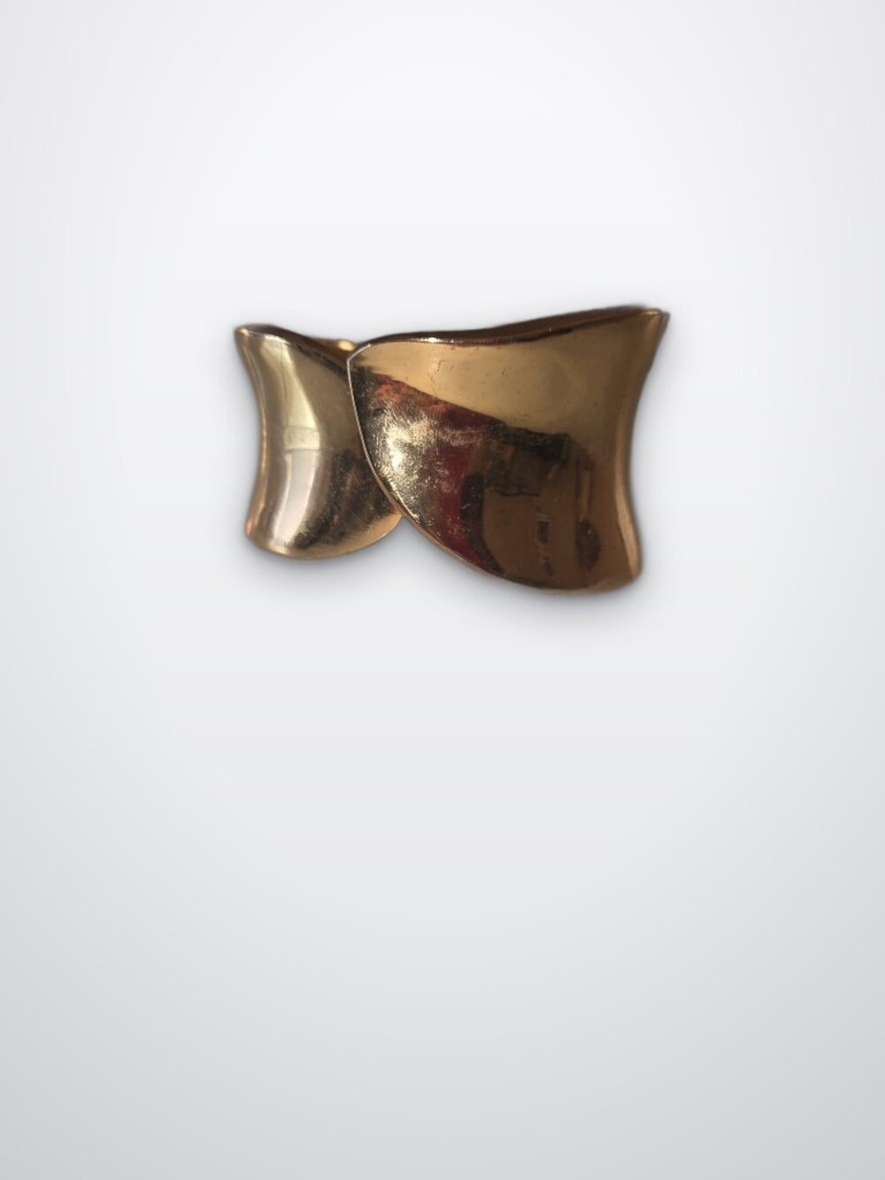 Gold-Tone Wide Sculptural Cuff Bracelet – Spring Hinge Closure